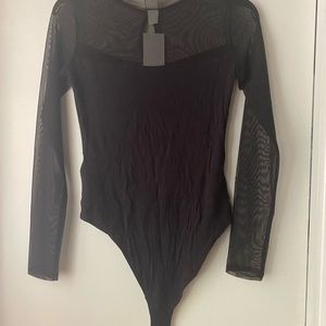 black sheer body suit